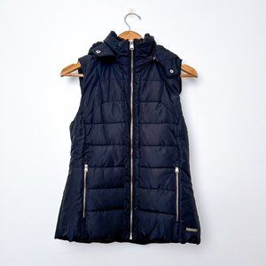 Calvin Klein Duck Down Black Puffer Performance Vest Hoodie Sz S